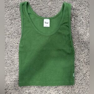 TNA Green Fitted Crop Tank Top
